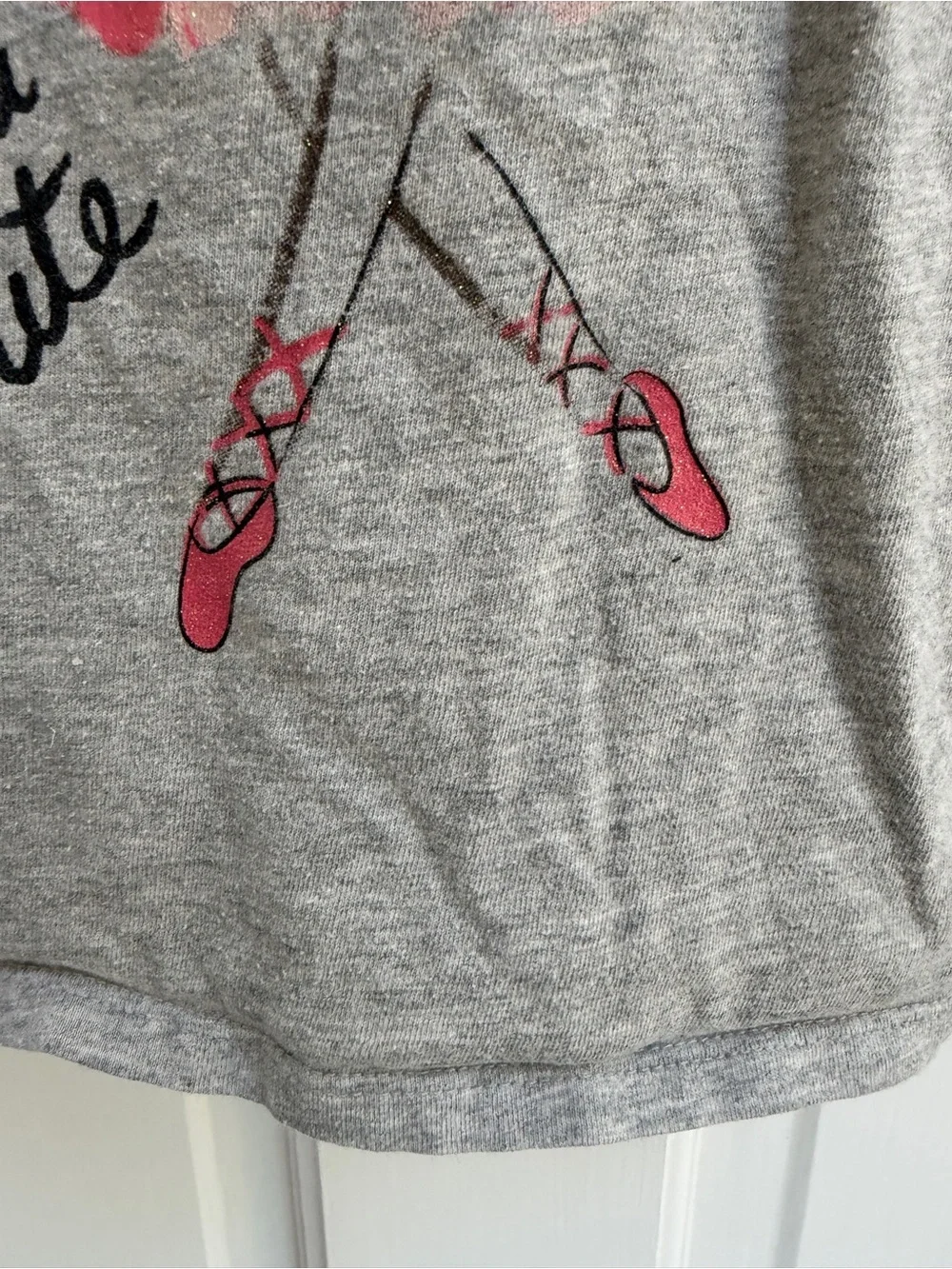 Old Navy 4T Girls Gray Tutu Cute Short Sleeve Tee Shirt Top Blous Pink Ballerina